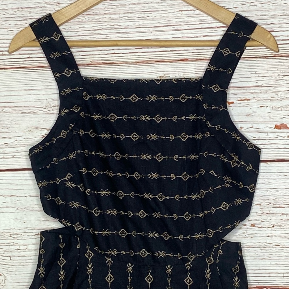 NWT Urban Outfitters Ecote Cut Out A-Line Mini Dress in Black Print Sz 4 - Picture 8 of 16